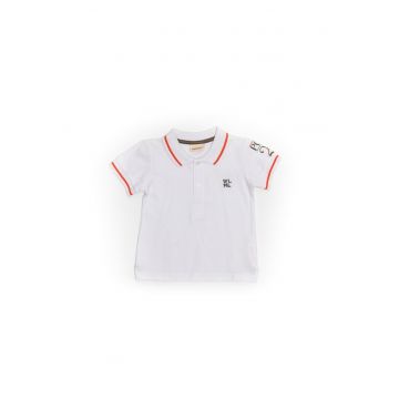 Tricou tip polo copii - 52130-1 - Alb -