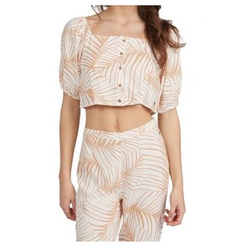 Bluza crop cu imprimeu tropical