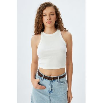 Top crop cu aspect striat
