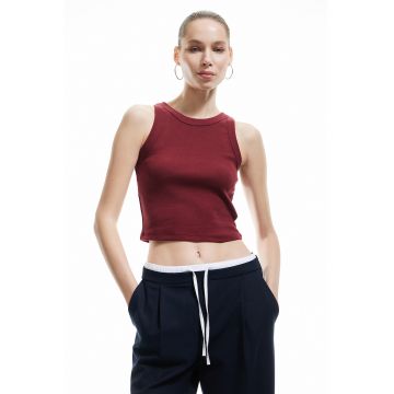 Top crop cu aspect striat