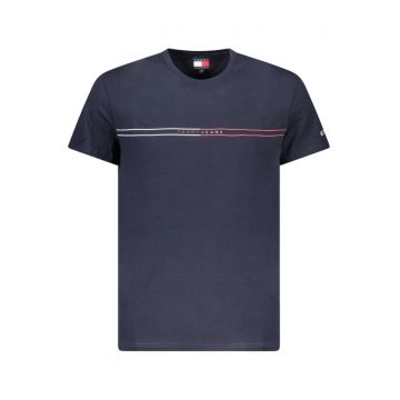 Tricou barbati - cu imprimeu si mini logo pe maneca