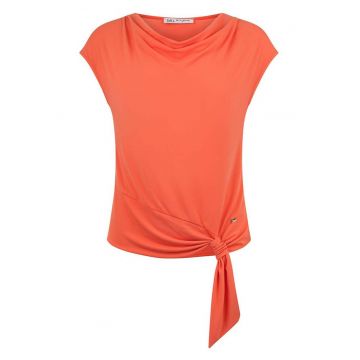 Tricou cu detaliu innodat - Portocaliu
