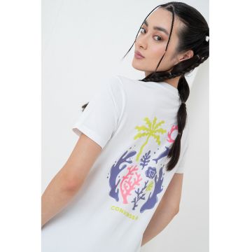 Tricou cu imprimeu grafic pe partea din spate Sea