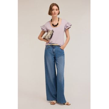 Tricou cu maneci cu volane