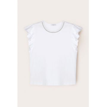 Tricou cu maneci cu volane