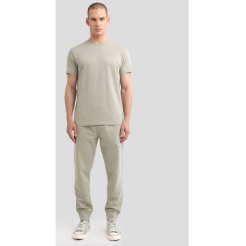 Tricou de bumbac cu decolteu la baza gatului