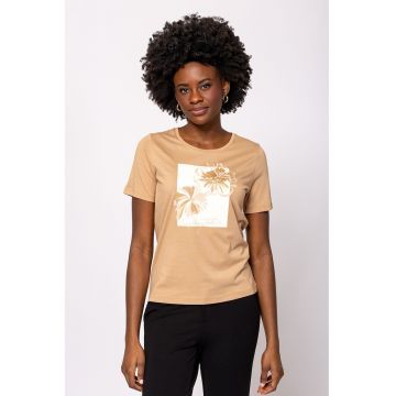 Tricou din amestec de bumbac si modal cu imprimeu floral Metsy