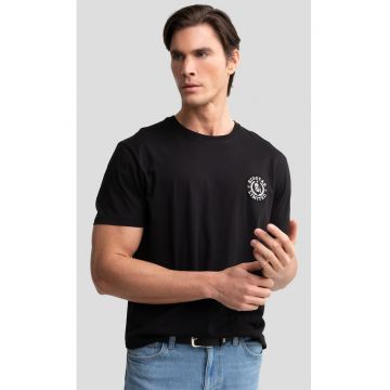 Tricou lejer cu decolteu la abza gatului Reager