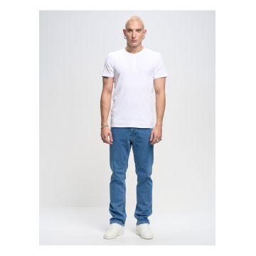 Tricou slim fit cu decolteu la baza gatului Basicag