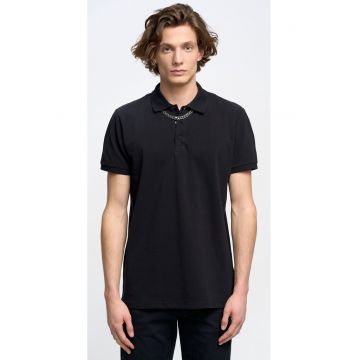 Tricou uni din bumbac cu guler polo Markol