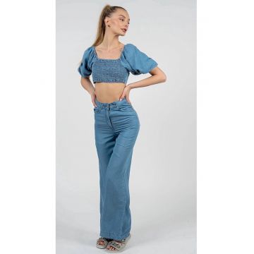Top crop cu snur pentru ajustare pe partea din spate - 38