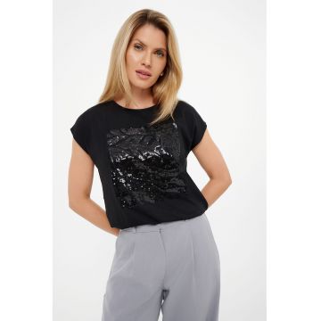 Top din amestec de modal cu paiete