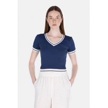 Tricou crop slim-fit