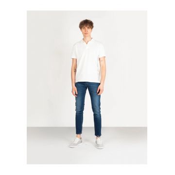 Tricou cu guler polo si imprimeu text -