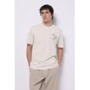 Tricou cu imprimeu text pe partea din spate