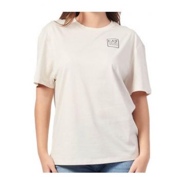 Tricou dama - Emporio Armani - 6DTT28 TJLOZ - croiala regulata - crem - 100% bumbac