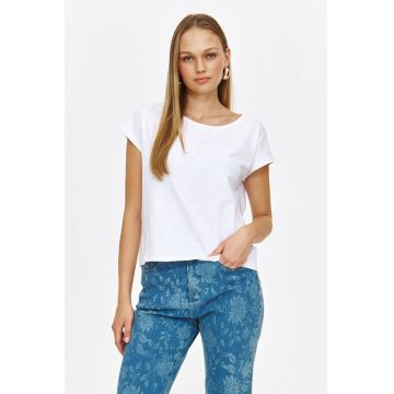 Tricou de bumbac cu detalii florale