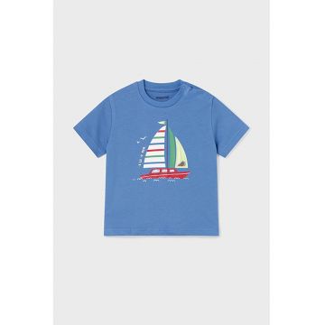 Tricou de bumbac cu imprimeu - Albastru -