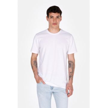 Tricou din amestec de bumbac cu decolteu la baza gatului