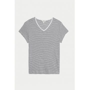 Tricou din amestec de modal cu decolteu in V
