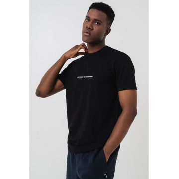 Tricou din bumbac cu logo in relief