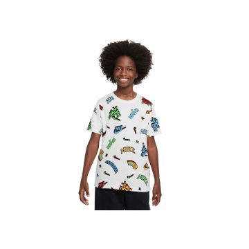 Tricou  pentru Fete - k nsw tee create 2 2 aop vrzty - FZ5170-100 - Alb