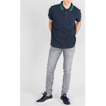 Tricou polo cu detalii contrastante -