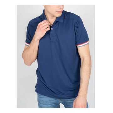 Tricou polo cu detalii contrastante -