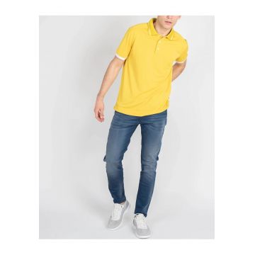 Tricou polo cu linii contrastante -