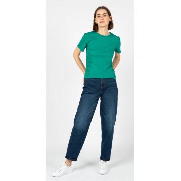 Tricou slim-fit cu decolteu la baza gatului -
