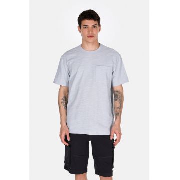 Tricou uni cu buzunar pe piept