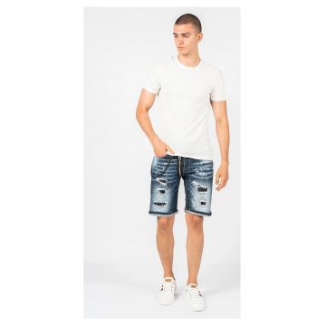 Tricou uni cu decolteu la baza gatului