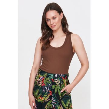 Tricou uni cu decolteu rotund