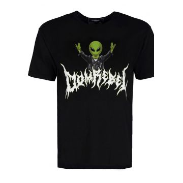 Tricou unisex supradimensionat cu imprimeu grafic Alien -