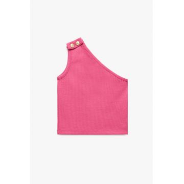 Top crop cu decolteu pe un umar