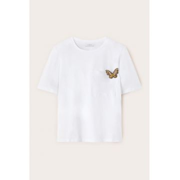 Tricou cu brosa fluture