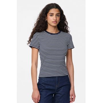 Tricou cu decolteu rotund si dungi