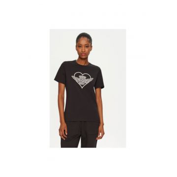 Tricou dama -  304565601 - Bumbac - Negru