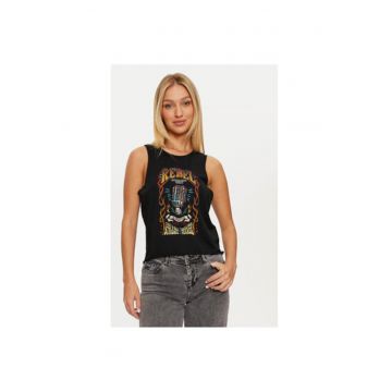 Tricou dama -  304870187 - Bumbac organic - Negru