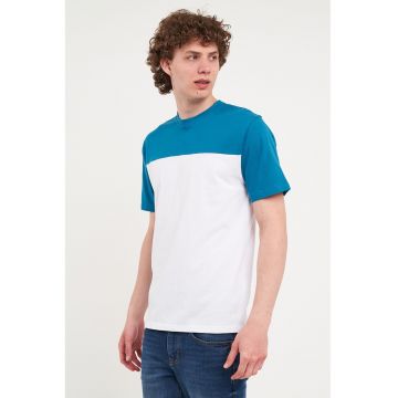 Tricou de bumbac cu aspect contrastant