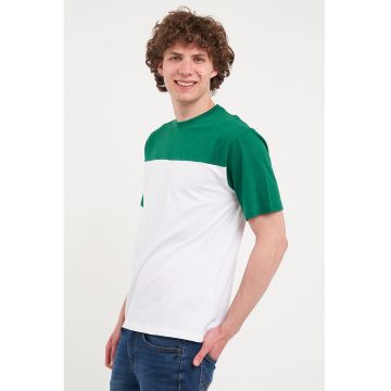 Tricou de bumbac cu aspect contrastant