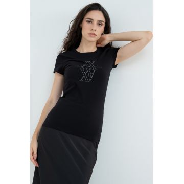 Tricou din amestec de bumbac cu logo