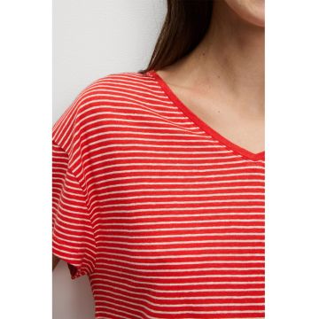 Tricou din amestec de modal cu decolteu in V