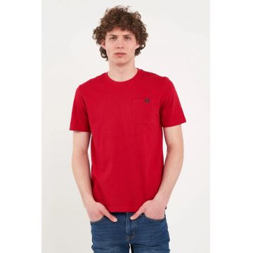 Tricou din bumbac cu buzunar pe piept