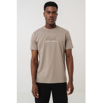 Tricou din bumbac cu logo in relief