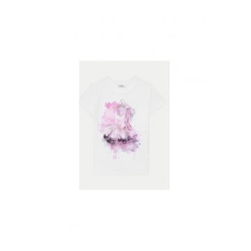 Tricou fete -  305276254 - Bumbac - 104 CM - Alb