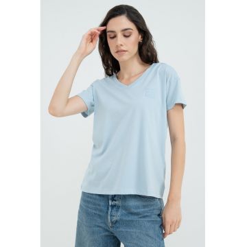 Tricou lejer cu decolteu in V si maneci cazute