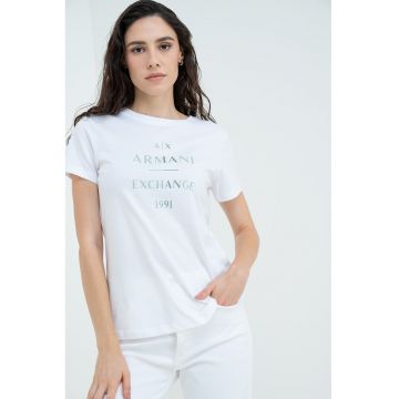 Tricou regular fit cu imprimeu logo pe piept