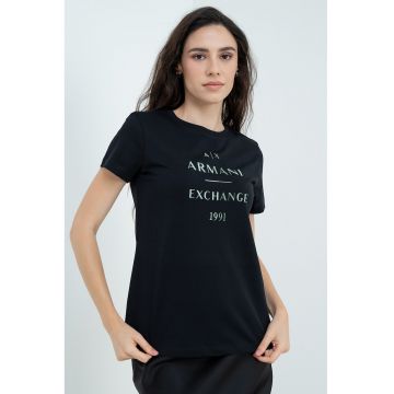 Tricou regular fit cu imprimeu logo pe piept