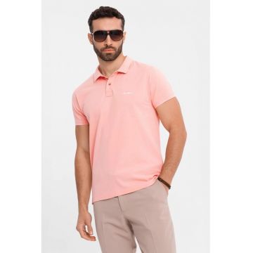 Tricou regular fit de bumbac cu guler polo